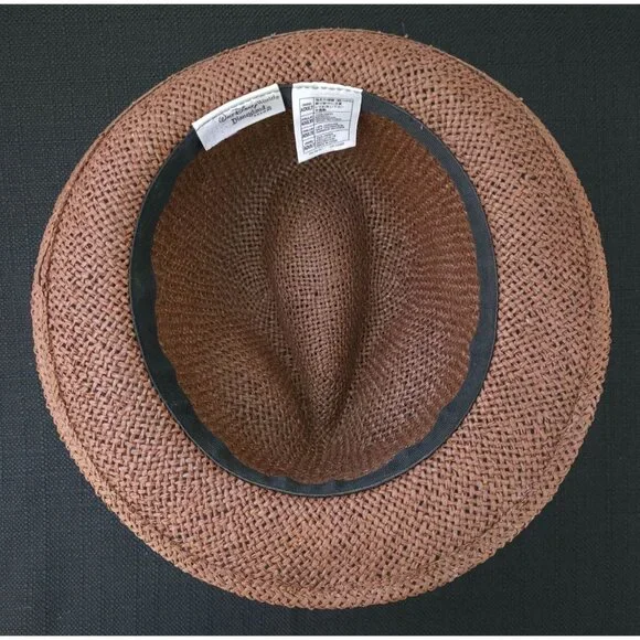 Walt Disney World Disneyland Resort Brown Mickey Mouse Woven Fedora Hat 7-3/8 - Picture 7 of 10